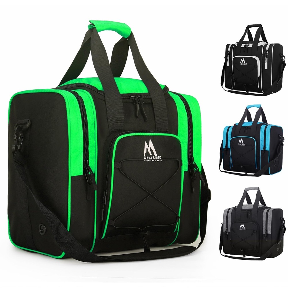 Bowling Ball Bag for Single Ball -Bowling Bag with Padded Holder, 2 Pockets